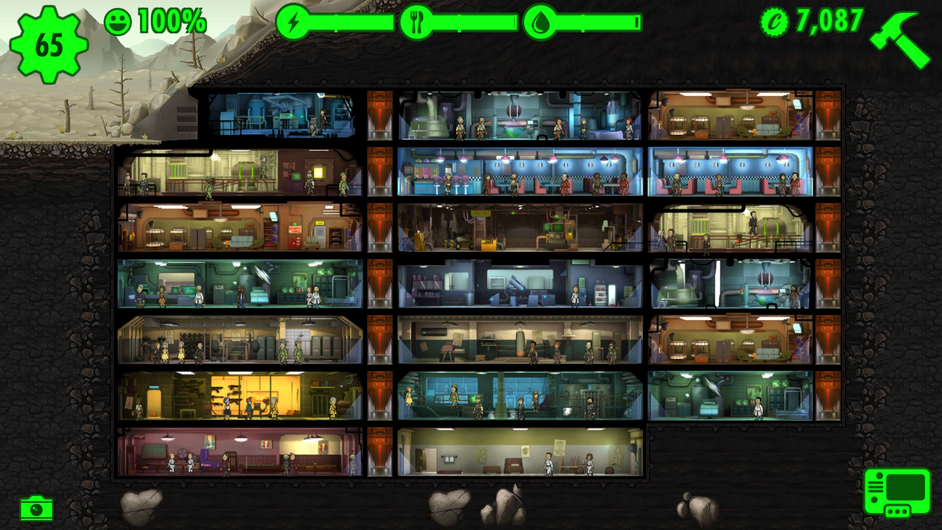 правильное расположение комнат в fallout shelter