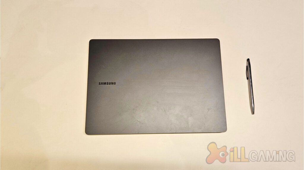 Samsung Galaxy Book 3 Pro Size comparison with sleek Cross pen
