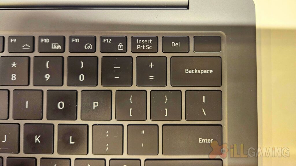 Samsung Galaxy Book 3 Pro keyboard with fingerprint scanner