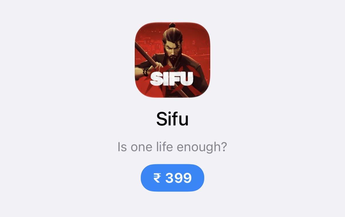 Sifu App Store listing on the Indian App Store priced at ₹399